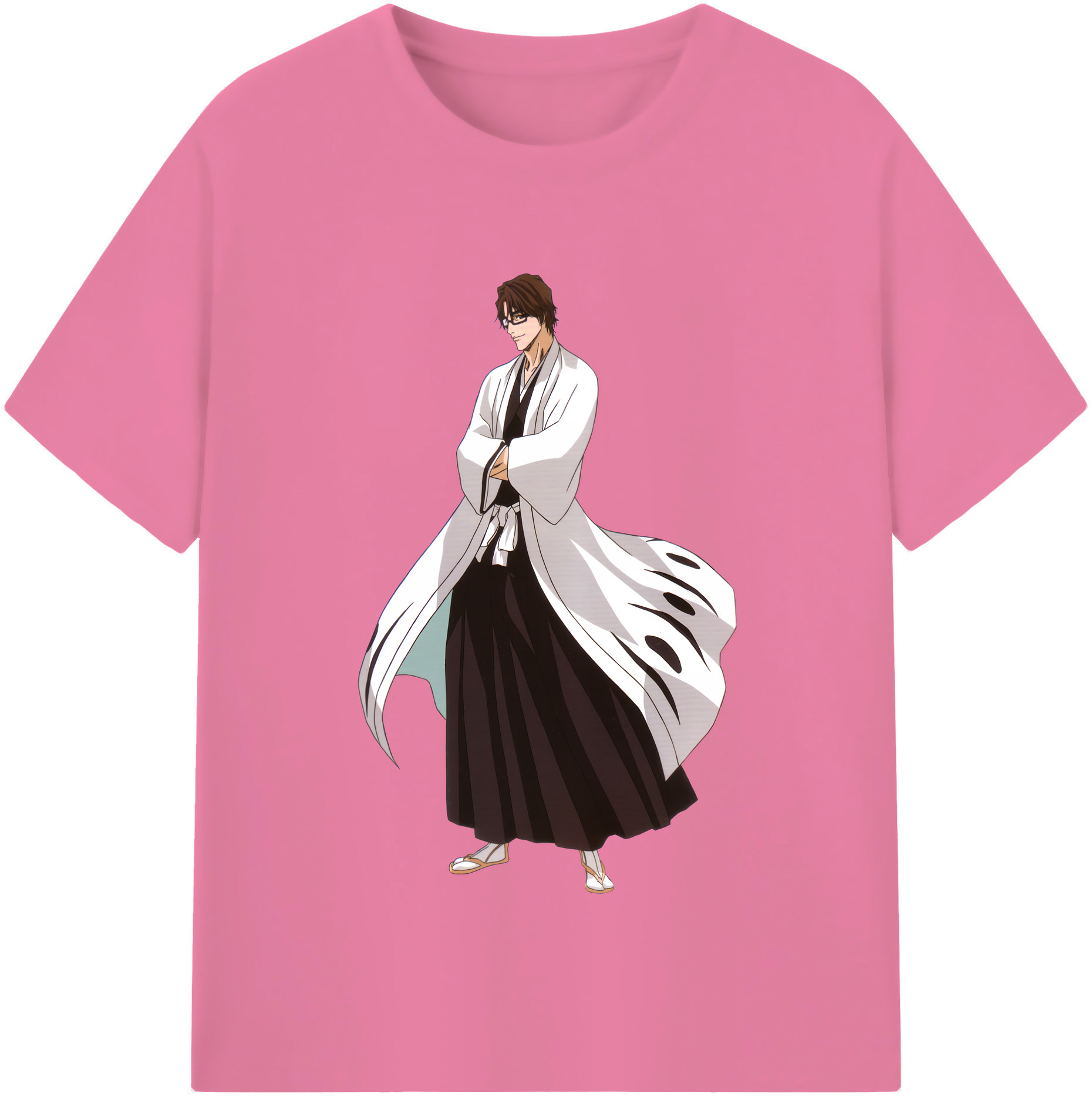 （画像用） ブリーチ 藍染 惣右介（あいぜん そうすけ） BLEACH Aizen Sousuke 綿100％半袖Tシャツ（フロントプリント）